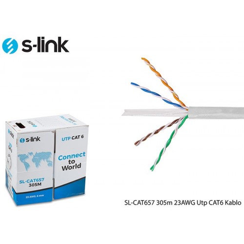 S-LINK SL-CAT657 Gri 305m 23AWG Utp CAT6 Kablo